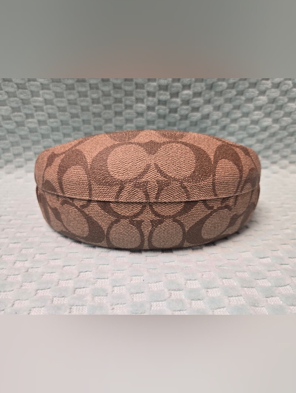 Coach Signature Canvas Sunglasses Case in Brown and Tan